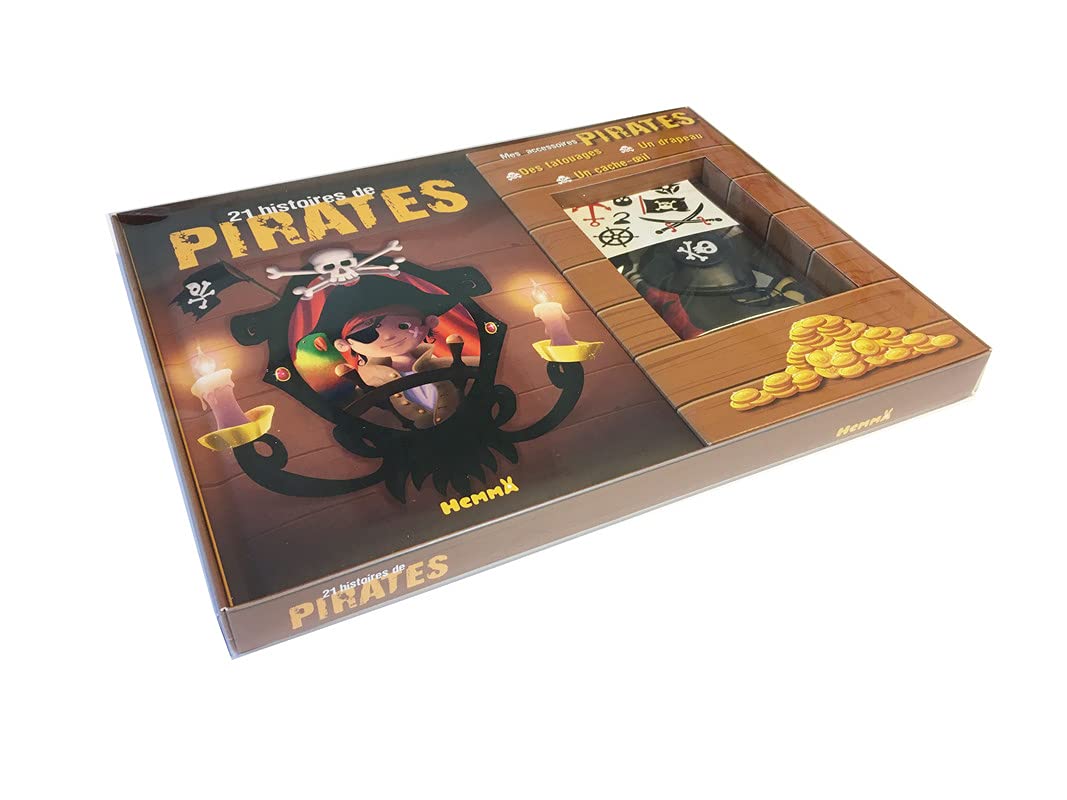 Coffret 21 histoires de pirates (Fond bois): Avec des tatouages, 1 drapeau et 1 cache-oeil Non-fiction