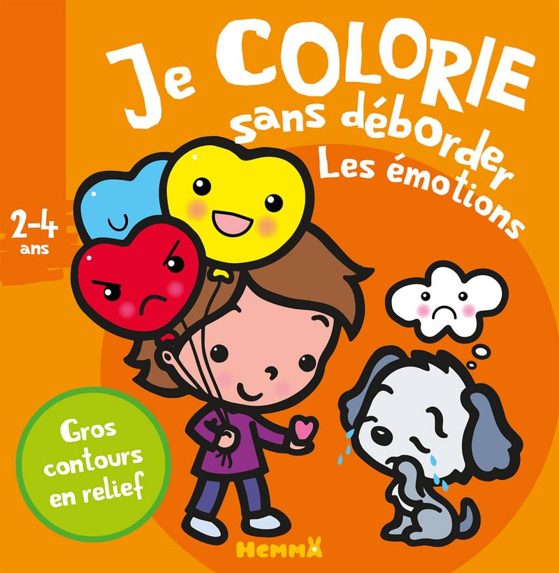 Les émotions - Bloc de coloriages aux contours épais pailletés et en relief - dès 2ans book