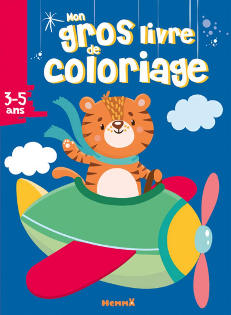 Mon gros livre de coloriage (Tigre dans avion): Tigre dans l'avion Hobbies & Crafts