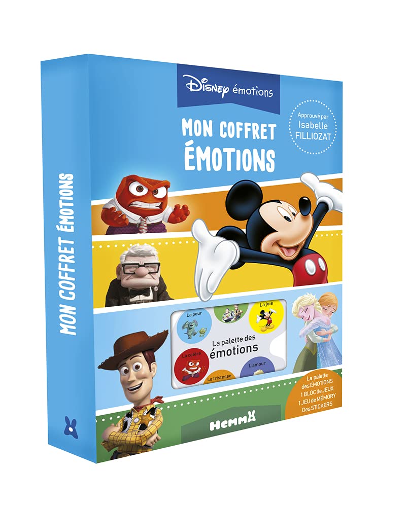 Disney émotions Mon coffret émotions: Avec 1 jeu memory, 1 cocotten 1 bloc de coloriages et de jeux, des stickers, 1 palette des émotions Hobbies & Crafts