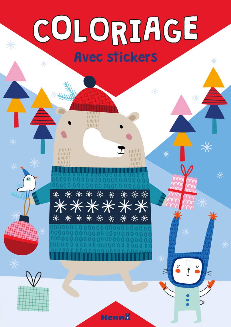 Livre de coloriage avec stickers spécial Noël - dès 4 ans book