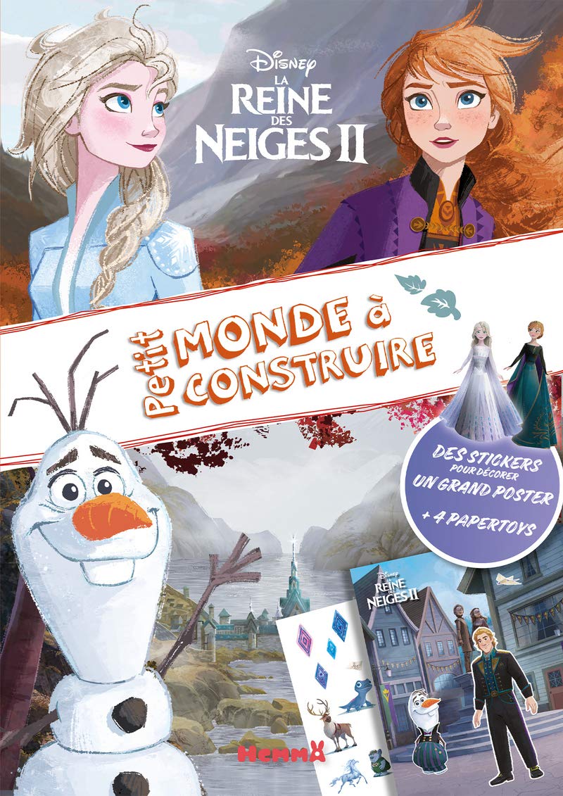 Disney La Reine des Neiges 2 - Petit monde à construire: Des stickers pour décorer un grand poster + 4 papertoys Hobbies & Crafts