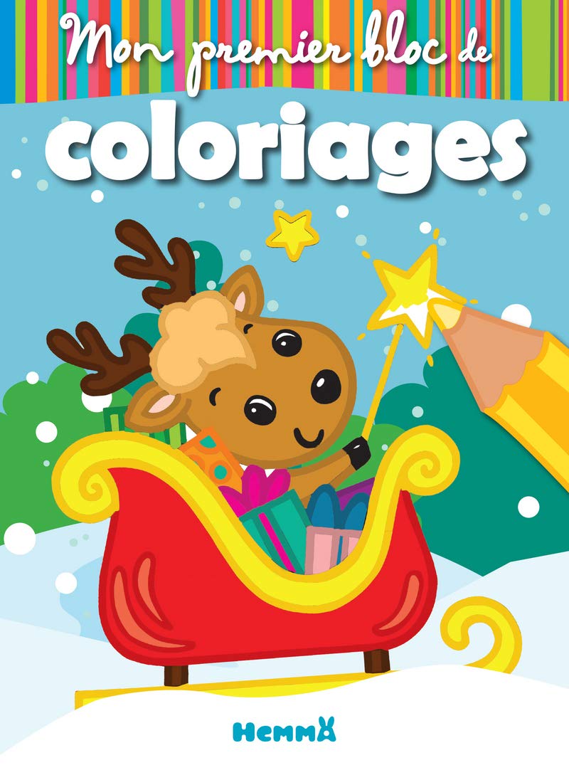 Mon premier bloc de coloriages (Renne dans traineau): Renne dans un traîneau Hobbies & Crafts
