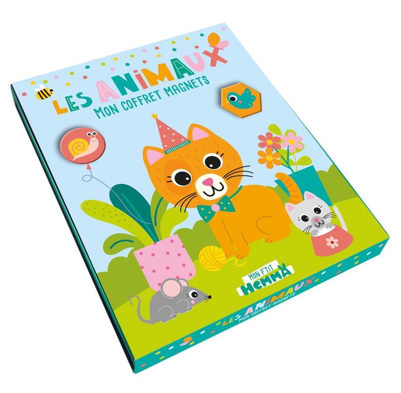 Mon P'tit Hemma Mon coffret magnets - Les animaux: Mon coffret magnets, 5 cartes magnétiques, 75 magnets, 1 livre de coloriage Tiptoi & Games