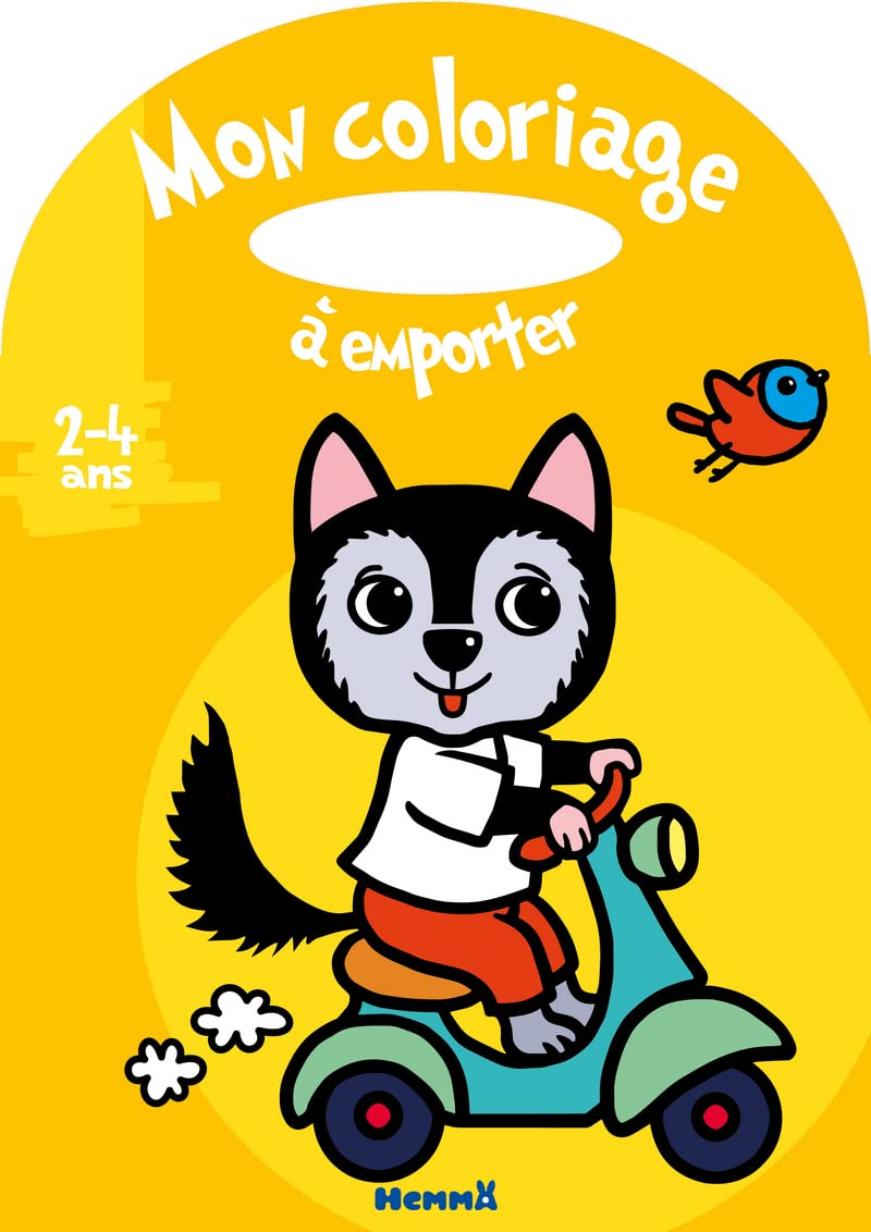 Mon coloriage à emporter - Loup mobylette - Album à colorier avec poignée – Dès 2 ans book