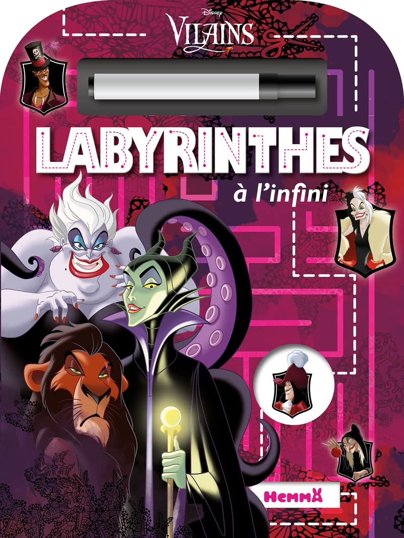 Disney Vilains - Labyrinthes à l'infini – Livre-jeu avec feutre effaçable – Dès 5 ans book
