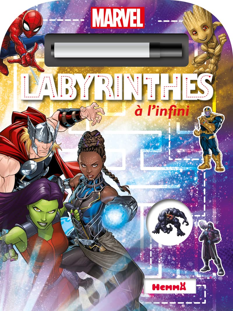 Marvel - Labyrinthes à l'infini – Livre-jeu avec feutre effaçable – Dès 5 ans book