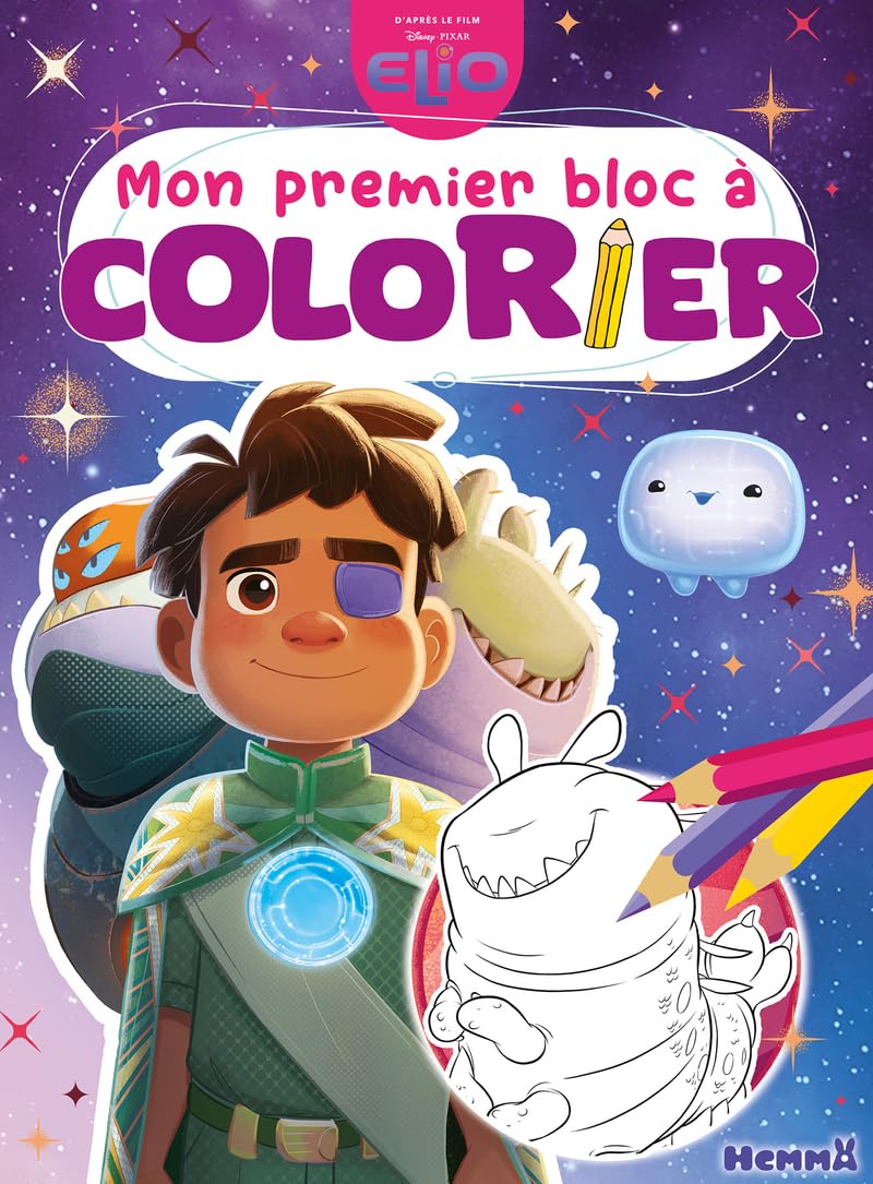 Disney Pixar Elio - Mon premier bloc à colorier - Livre coloriage 3 ans - Livre coloriage Elio - Livre coloriage Disney book