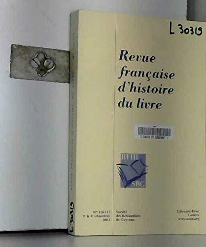 RFHL(2002-2). AU SIECLE DE VICTOR HUGO: LA LIBRAIRIE ROMANTIQUE ET INDUSTRIELLE EN FRANCE ET EUROPE Books