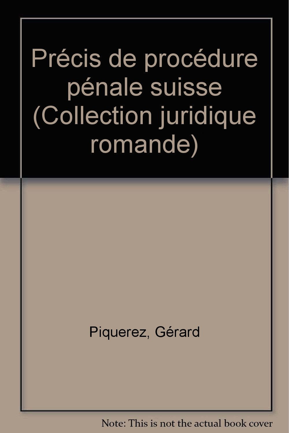 Précis de procédure pénale suisse Books