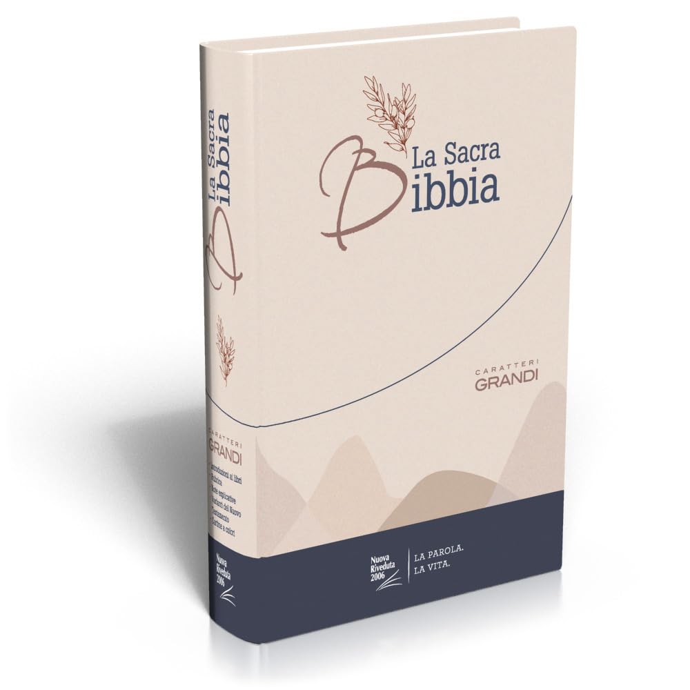 La Sacra Bibbia carateri grandi : Nuova Riveduta, rilegata, beige book