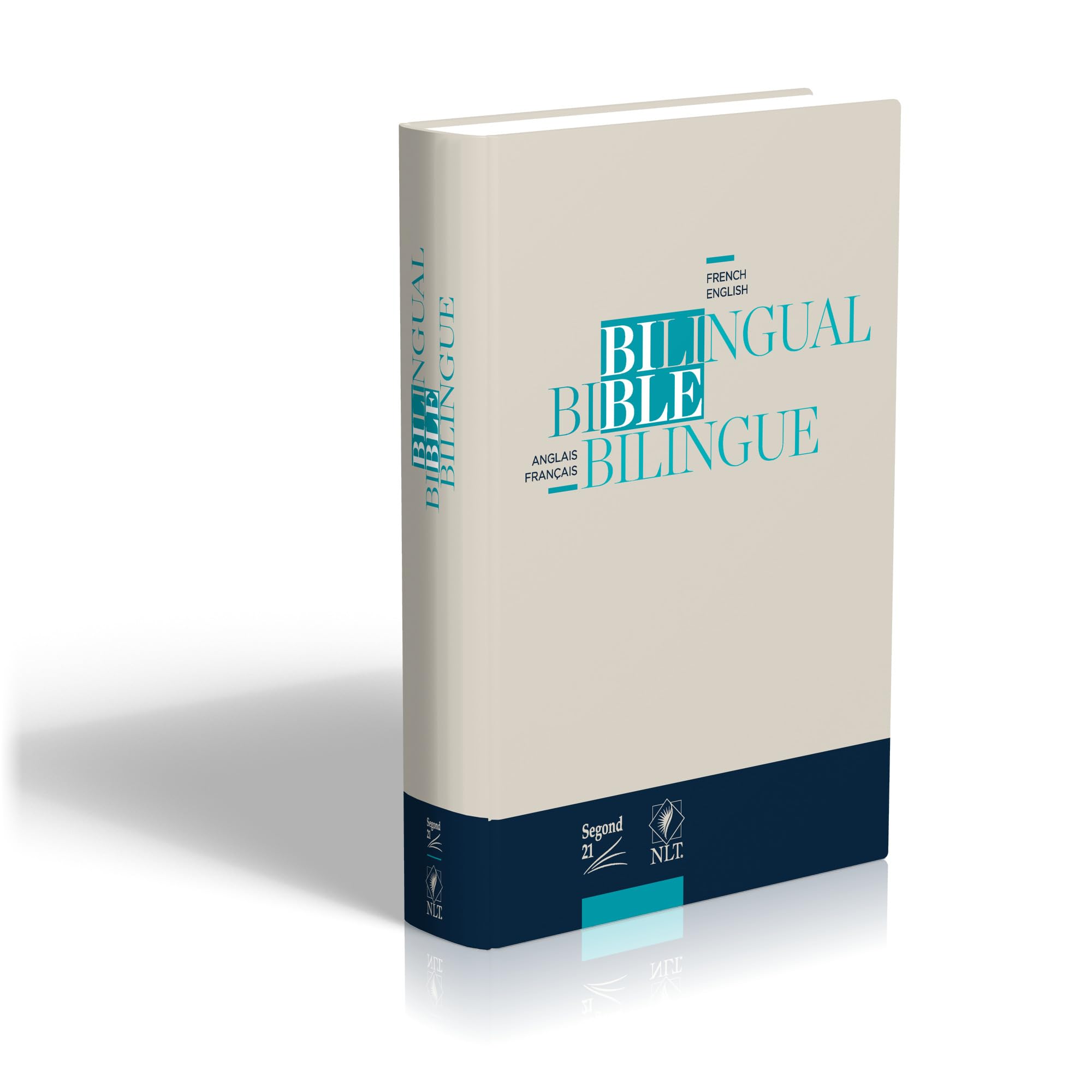 Bible bilingue français/anglais, Segond 21/NLT : couverture rigide, beige et bleue Religion & Esotericism