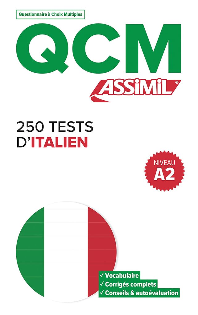 QCM 250 Tests D'Italien, niveau A2 Foreign Languages ​​& Dictionaries