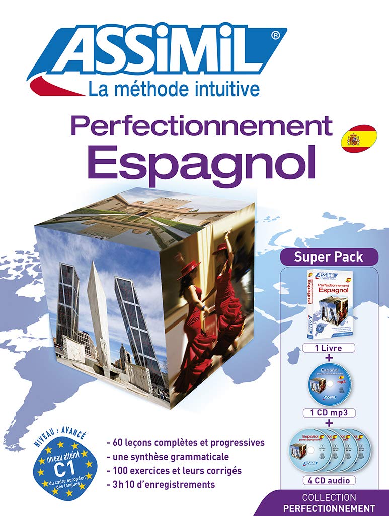Perfectionnement espagnol: Super pack avec 1 livre, 1 cd mp3 et 4 cd audio cd