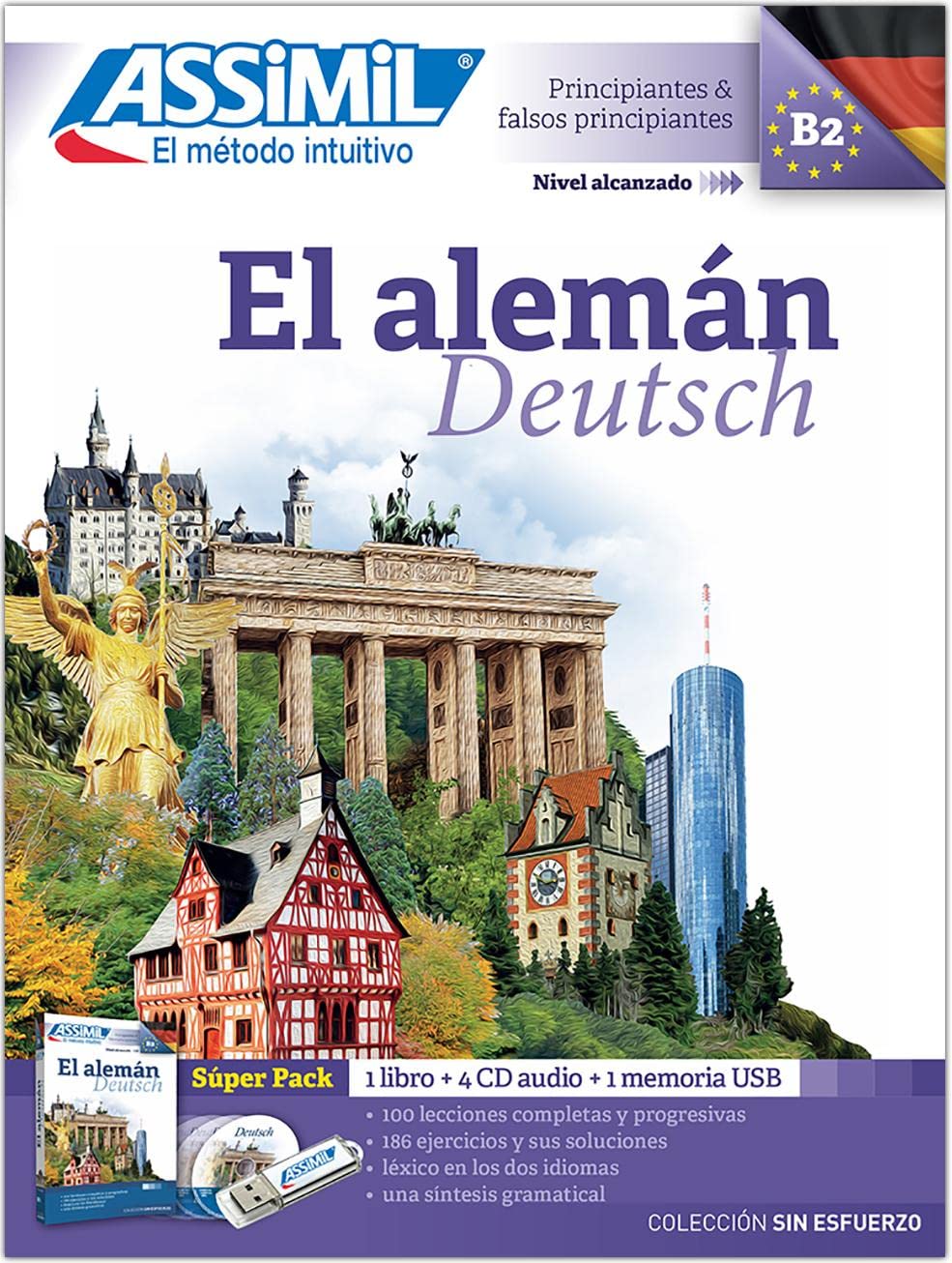 ASSiMiL El alemán - Deutschkurs in spanischer Sprache - Audio-Plus-Sprachkurs - Niveau A1-B2: für Anfänger und Wiedereinsteiger, Lehrbuch + 4 ... - B2) + 4 Audio-CDs + mp3-CD (Senza sforzo) Foreign Languages ​​& Dictionaries
