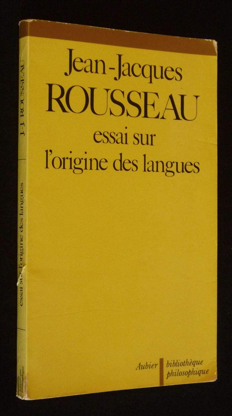 ESSAI SUR L'ORIGINE DES LANGUES book