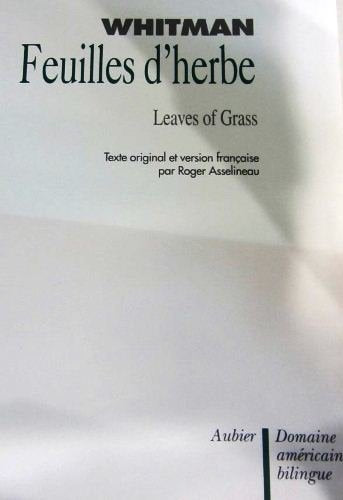 Feuilles d'herbe. Leaves of grass Poetry