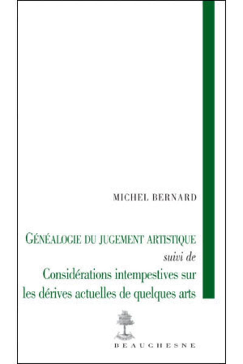 La généalogie du jugement artistique book