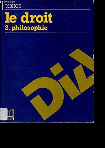 Le Droit. Vol. 2. Philosophie Books