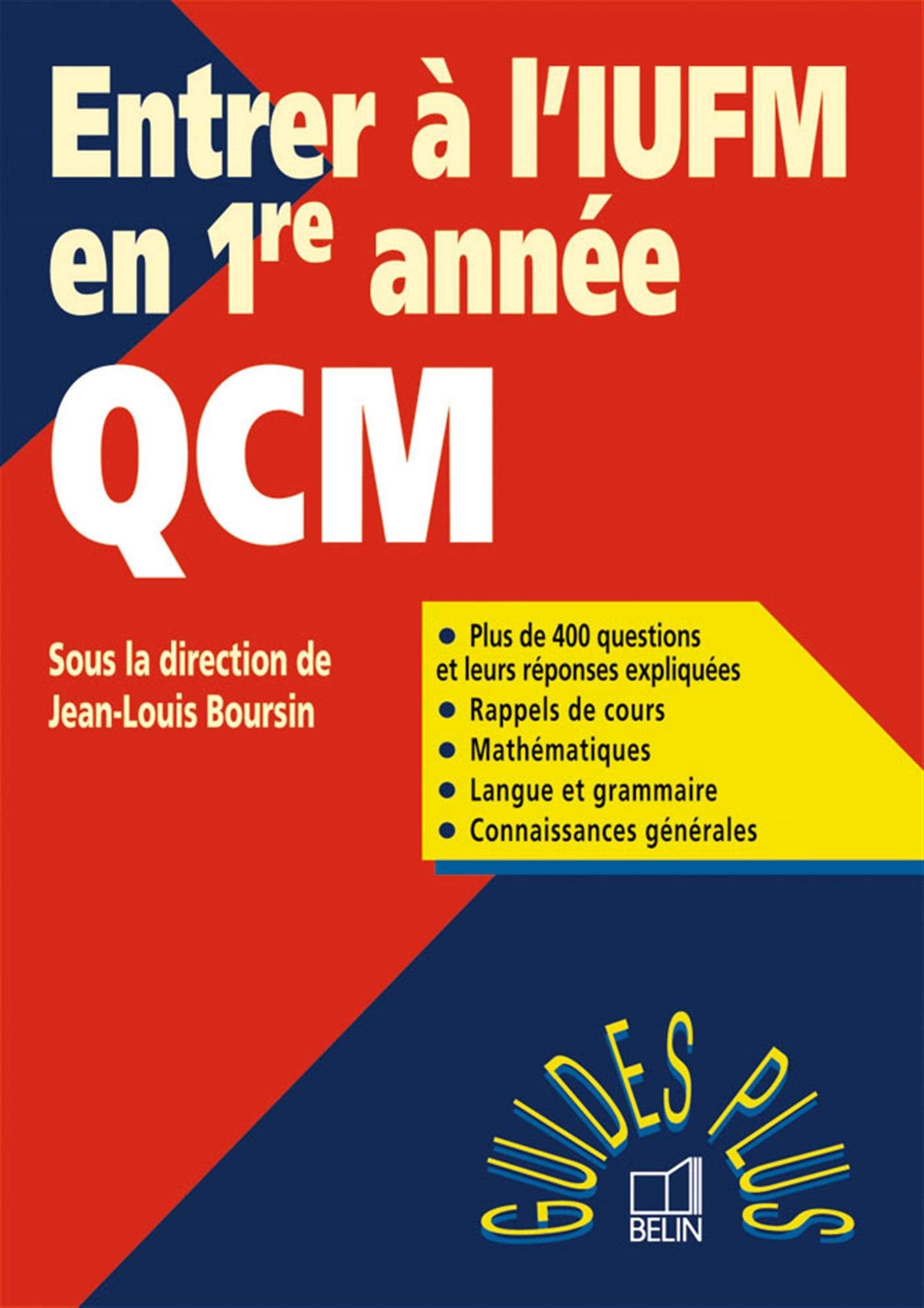 Entrer A L'Iufm En 1re Annee. Qcm. Books