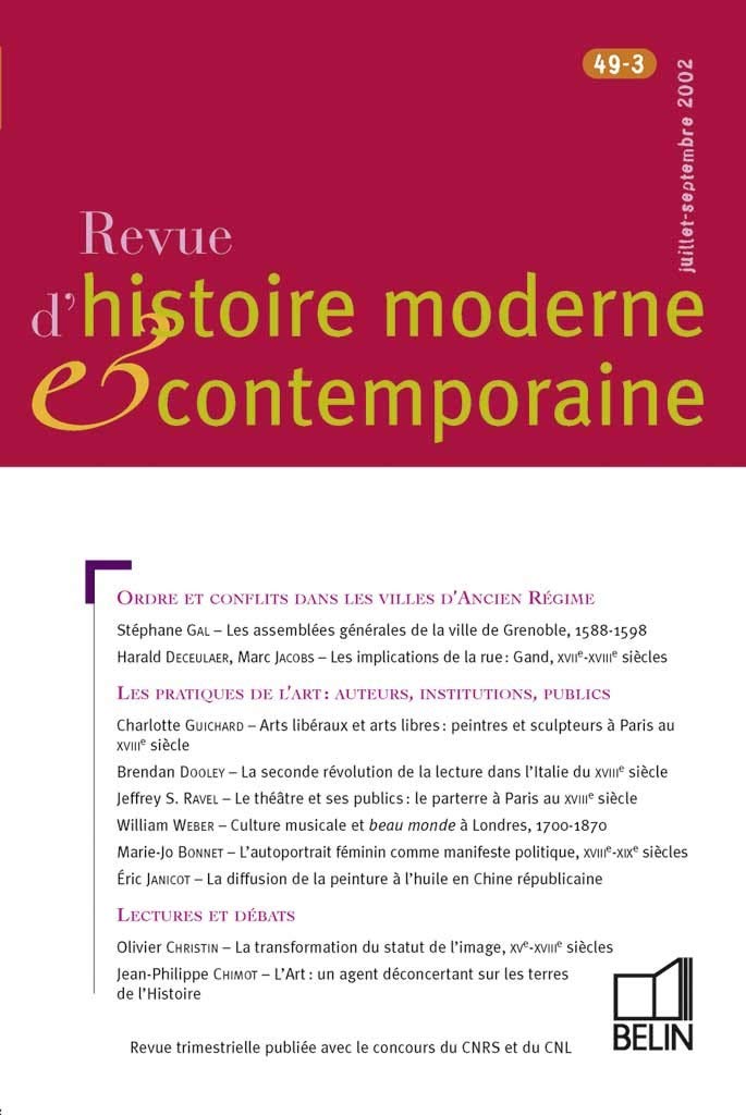 Revue d'histoire moderne et contemporaine, N° 49-3 : Juillet/septembre 2002 book