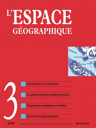 Product Image: Espace géographique, n° 3 (2006)