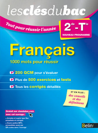 Français : 1.000 mots pour réussir : 2de-terminale, nouveau programme book