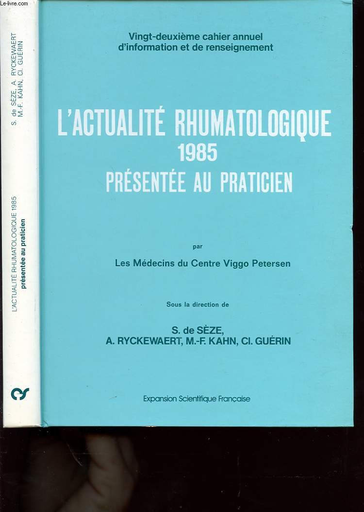 L'Actualité rhumatologique présentée au praticien : 1985 book