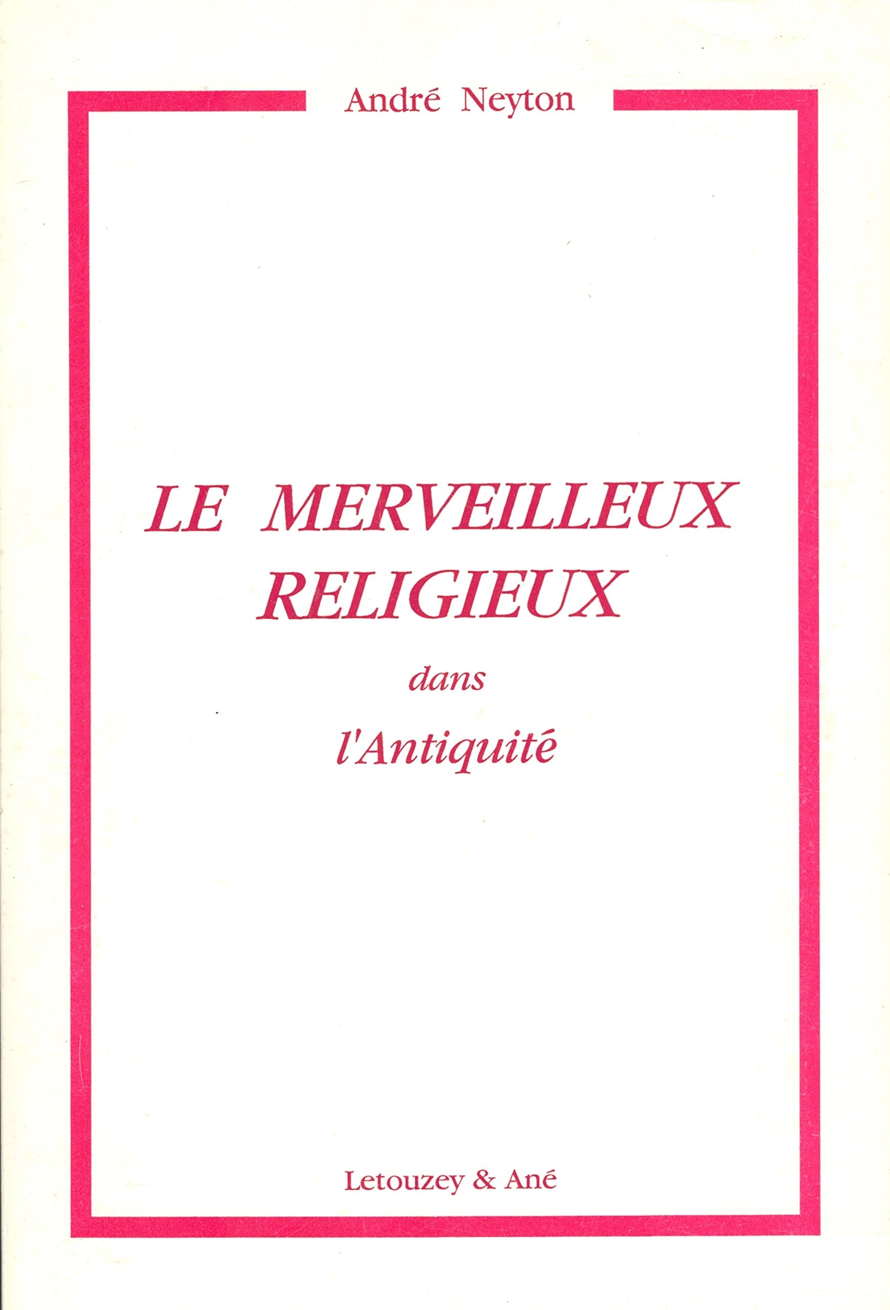 Le merveilleux religieux dans l'antiquite book