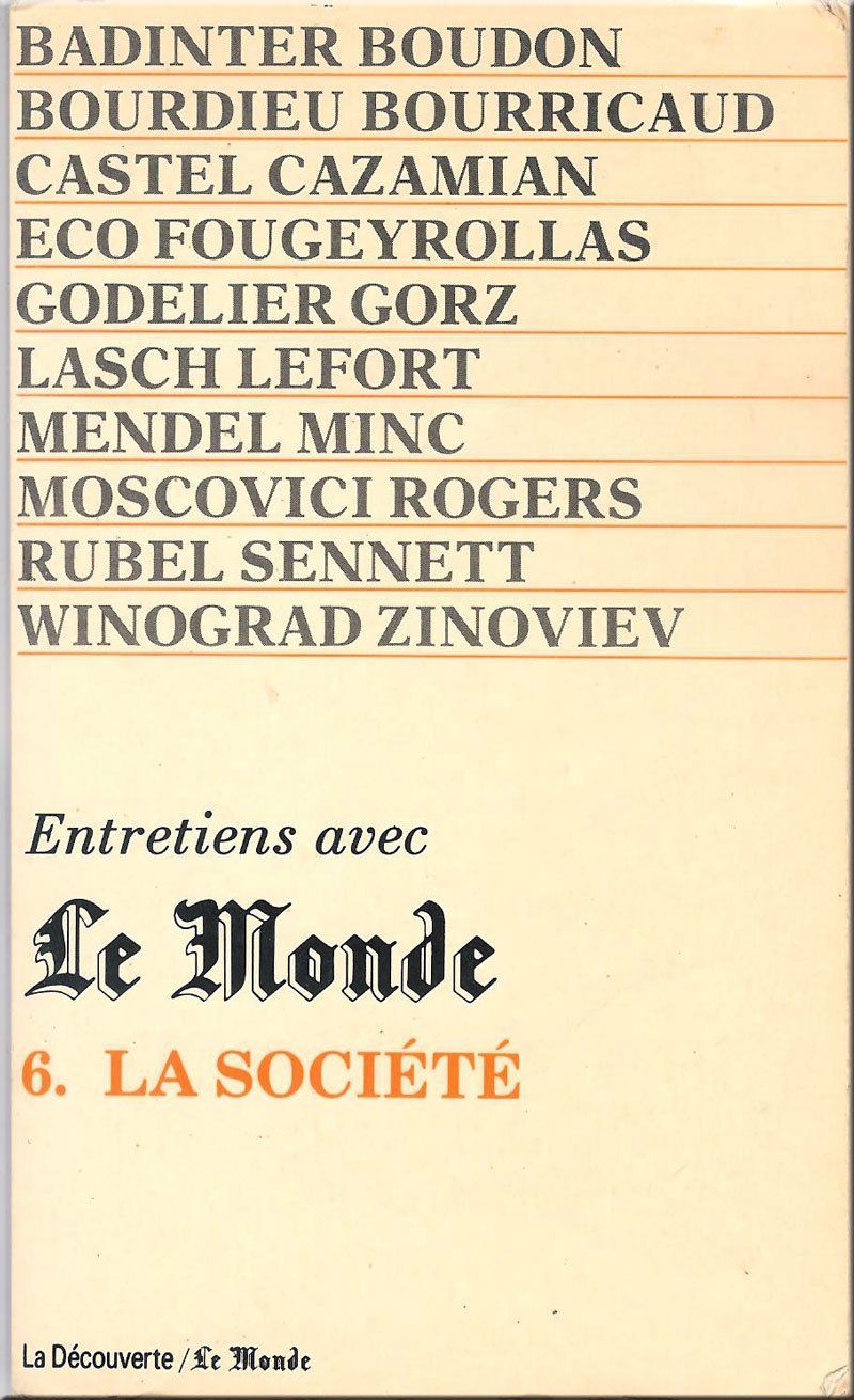 Entretiens avec le monde la societe (Le Monde Poche) Books