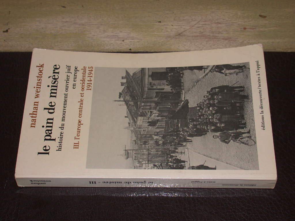 Le Pain de misère : le mouvement ouvrier juif en Europe. Vol. 3. L'Europe centrale et occidentale : 1914-1945 Books