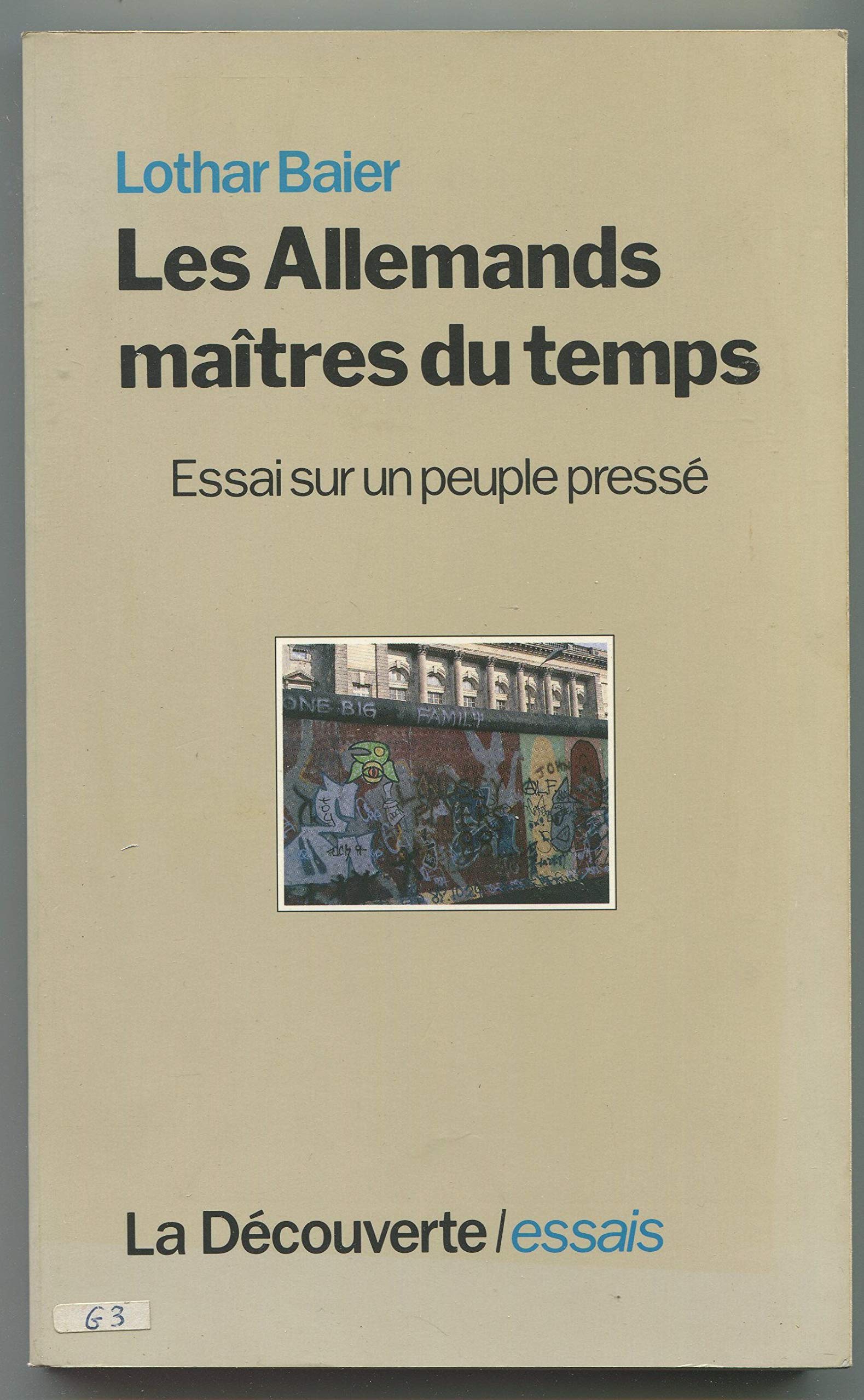 Les allemands, maitres du temps. essai sur un peuple presse (Cahiers Libres) Books