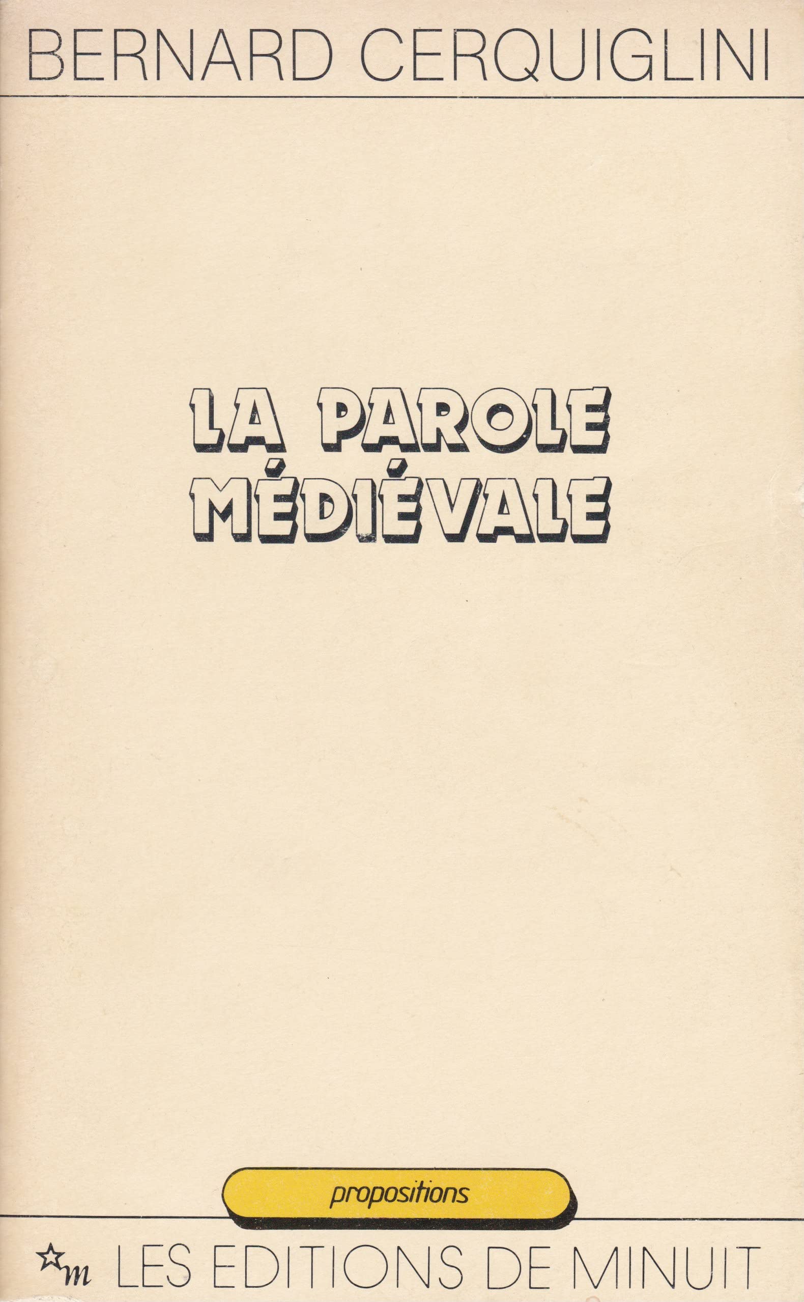 Parole médievale: Discours, syntaxe, texte Books