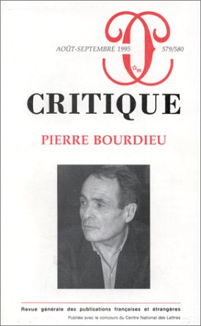Critique 579-580 bourdieu (Revue Critiq) Books