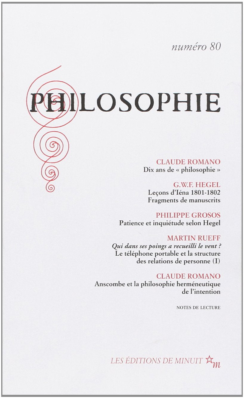 Philosophie, N° 80 : (Revue Philo) Philosophy