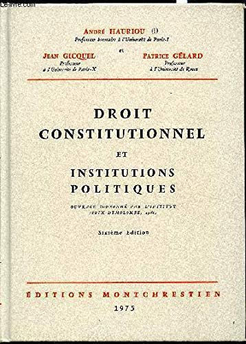 Droit constitutionnel et institutions politiques... Books