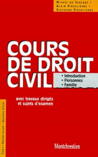 Cours droit civil, tome 1, 1re partie, 15e édition. Introduction - Personnes - Famille book