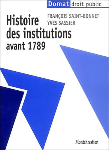 Histoire des institutions avant 1789 Books