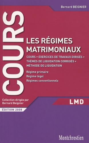 Droit des régimes matrimoniaux: Cours et travaux dirigés book