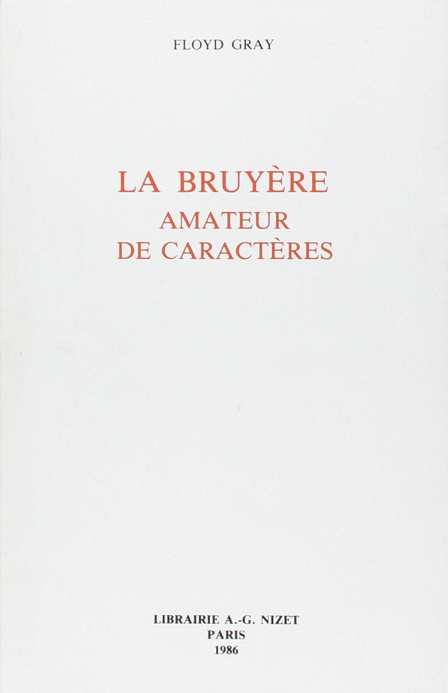 La Bruyere Amateur De Caracteres Books