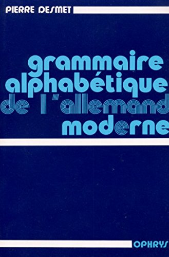 Grammaire alphabétique de l'allemand moderne Non-fiction