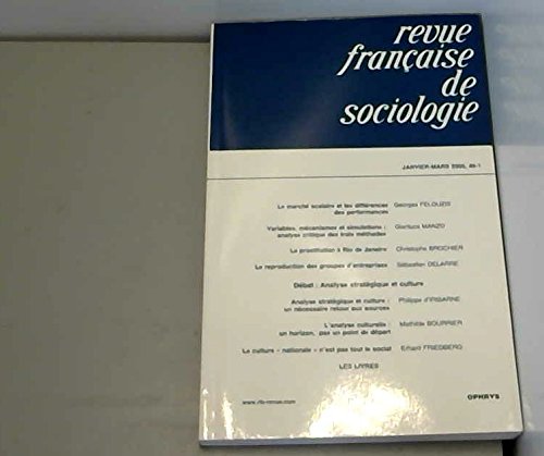Revue française de sociologie, Volume 46 - N° 1/200 : book