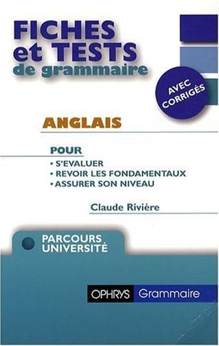 Fiches et tests de grammaire - Anglais - avec corrigés Non-fiction