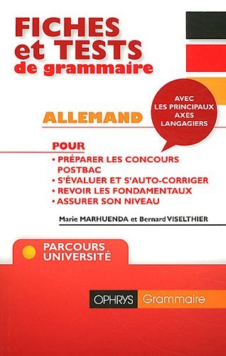 Fiches et tests de grammaire : allemand niveau B2, C1 avec corrigés Non-fiction
