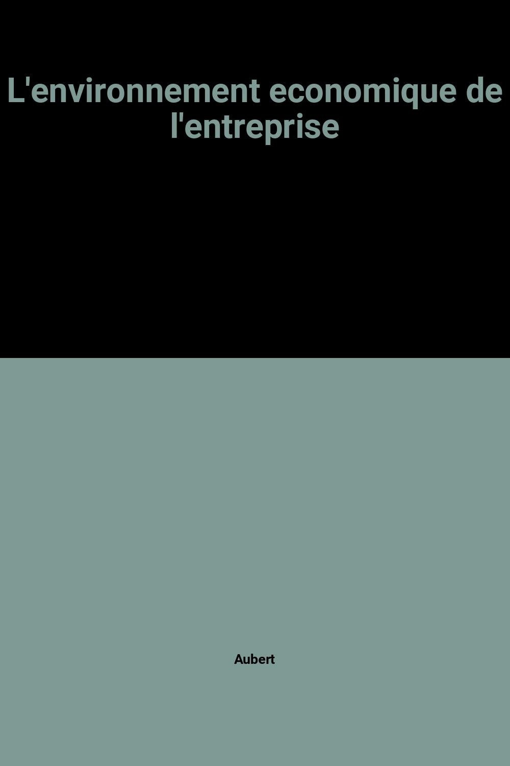 L'environnement economique de l'entreprise Books