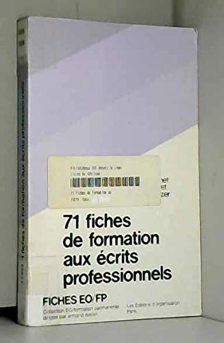 Soixante et onze fiches de formation aux écrits professionnels Books