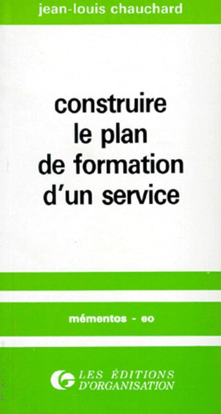 Product Image: Construire le plan de formation d'un service