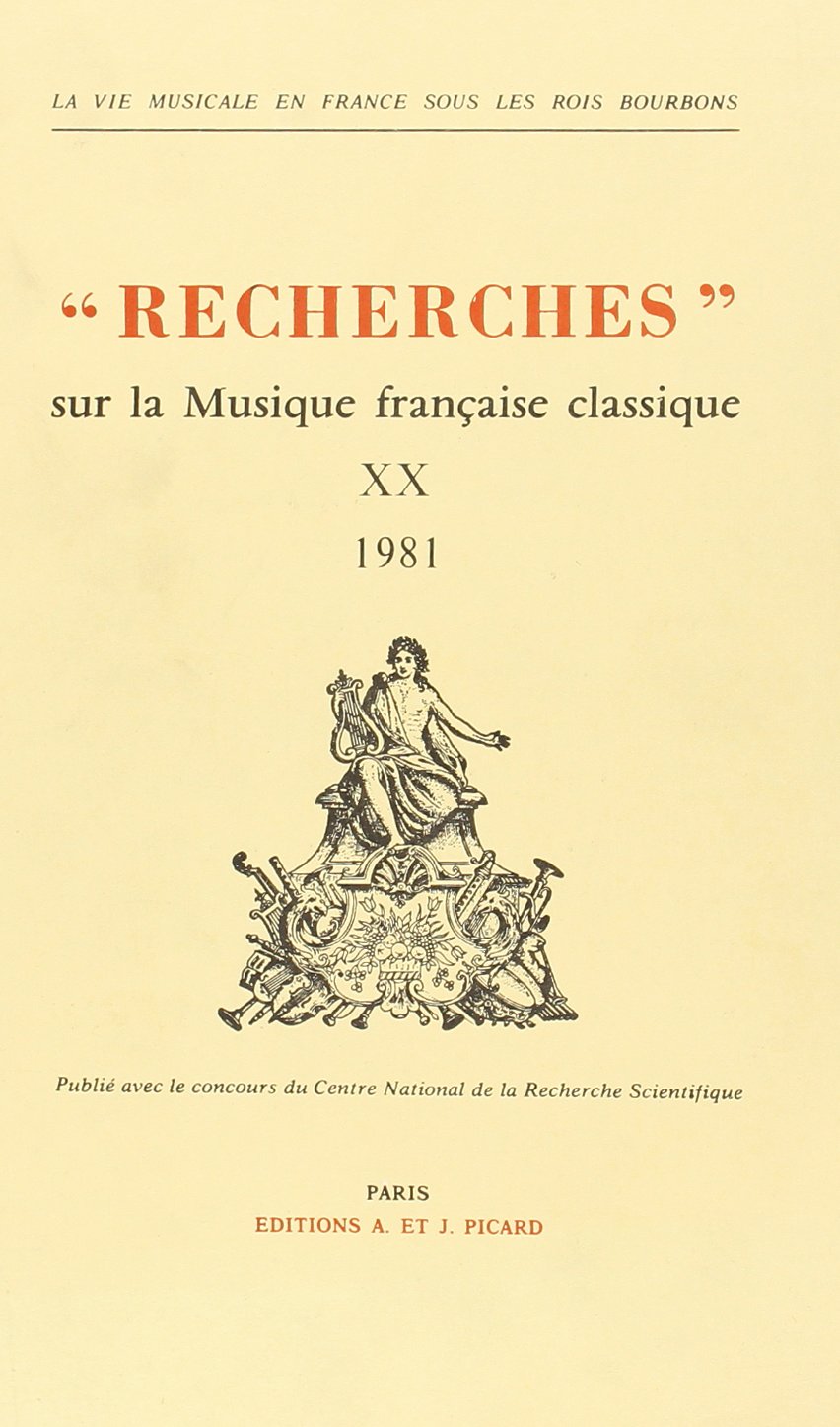 Recherches sur la musique française classique : 20 book