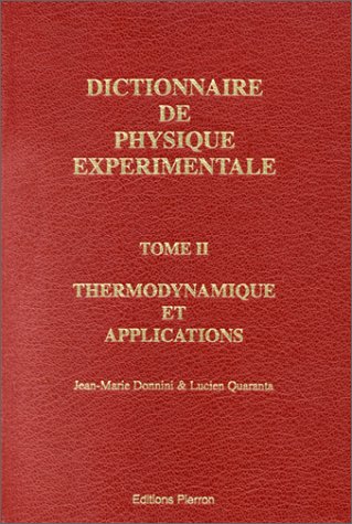 Product Image: Dictionnaire de physique experimentale. 2. la thermodynamique