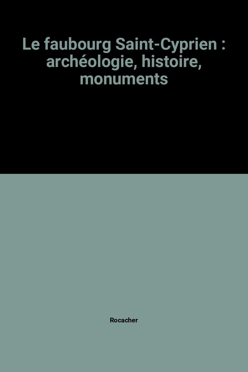 Le faubourg Saint-Cyprien : archéologie, histoire, monuments book